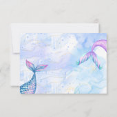 Purramaid Cat meraid Wassercolor Girl Kindergeburt Dankeskarte (Rückseite)