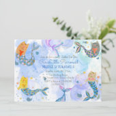 Purramaid Katze Meerjungfrau Mädchen Geburtstag Einladung (Stehend Vorderseite)