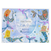 Purramaid Katze Meerjungfrau Mädchen Geburtstag Große Geschenktüte (Rückseite)