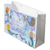 Purramaid Katze Meerjungfrau Mädchen Geburtstag Große Geschenktüte (Vorderseite Schrägansicht)