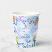 Purramaid Katze Meerjungfrau Mädchen Geburtstag Pappbecher (Vorderseite)