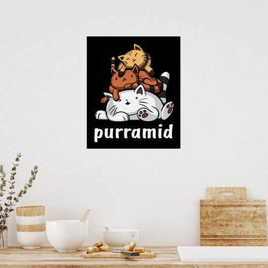 Purramid Kat Pyramiden Niedlich Kitten Poster (Küche)