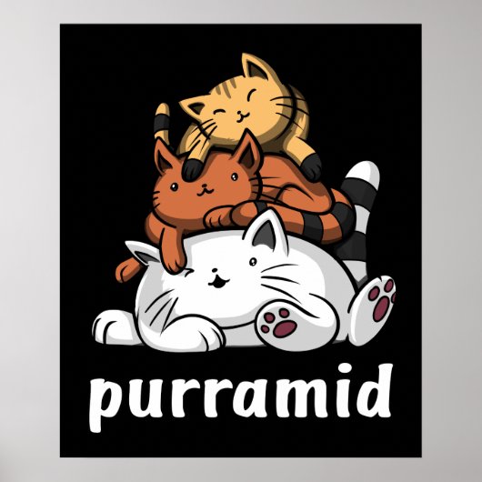 Purramid Kat Pyramiden Niedlich Kitten Poster (Vorne)