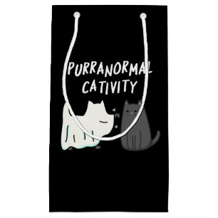 Purranormale Aktivität Halloween-Katze Pun Schwarz Kleine Geschenktüte