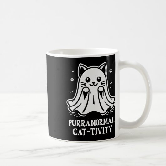 Purranormale Cat-tivity-Ghost-Katze-Kunst Kaffeetasse (Rechts)