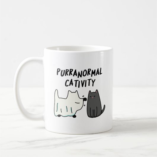 Purranormale Kreativität Funny Halloween Cat Puff Kaffeetasse (Links)