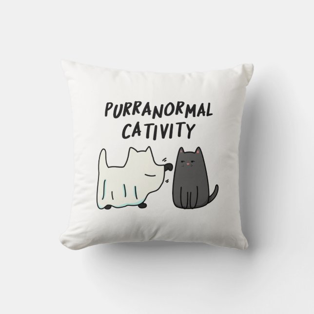 Purranormale Kreativität Funny Halloween Cat Puff Kissen (Vorderseite)