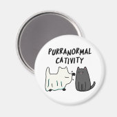 Purranormale Kreativität Funny Halloween Cat Puff Magnet (Vorderseite/Rückseite)