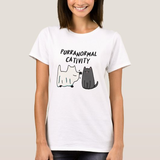 Purranormale Kreativität Funny Halloween Cat Puff T-Shirt (Vorderseite)