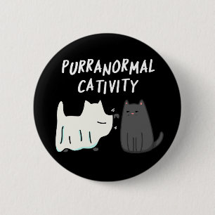 Purranormale Kreativität Halloween Cat Pun Dark BG Button