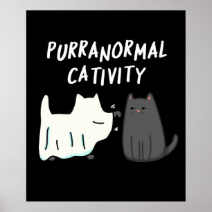 Purranormale Kreativität Halloween Cat Pun Dark BG Poster
