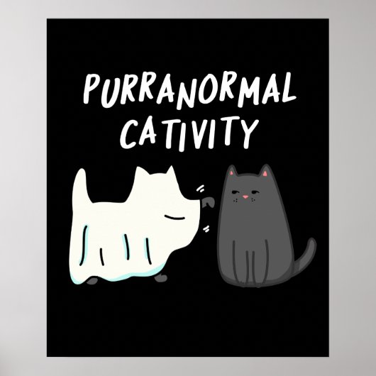 Purranormale Kreativität Halloween Cat Pun Dark BG Poster (Vorne)
