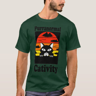 Purranormale Kreativität Vintag Halloween Katzen T-Shirt