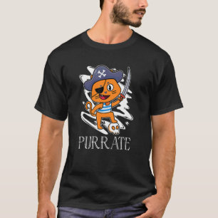Purraten-Piratenkostüm Katze Süße Katzenpiratin T-Shirt