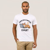 Purrcrastination Expert Cat Art T-Shirt (Vorne ganz)