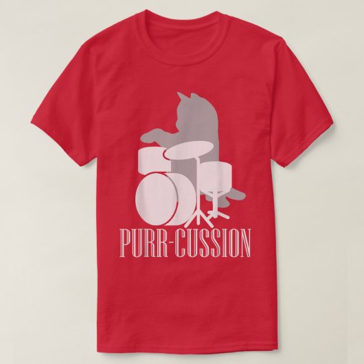 Purrcussion Funny Cat Drummer Geschenk T-Shirt (Design vorne)