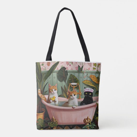 Purren und Blasen: Eine katzenartige Bath-Szene Tasche (Rückseite)
