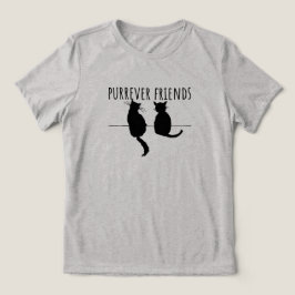 Purrever Friends Cute Cat Best Friends Tri-Blend Shirt