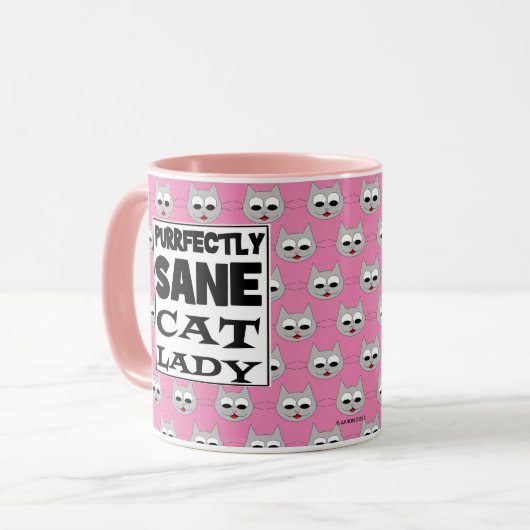 PURRFECKLICH SANE CAT LADY Humorrosa Tasse (Vorderseite Links)