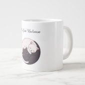 Purrfect Balance Yin Yang Cats Cute Cartoon Mug Jumbo-Tasse (Vorderseite Rechts)