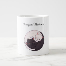Purrfect Balance Yin Yang Cats Cute Cartoon Mug Jumbo-Tasse