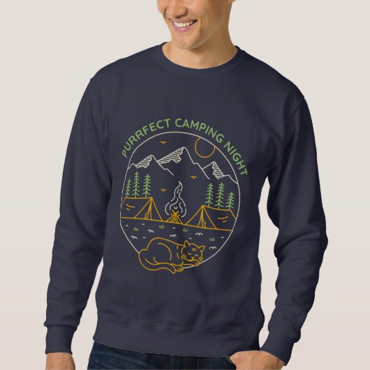 Purrfect Camping Night Sweatshirt (Vorderseite)