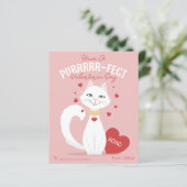 Purrfect Cat Kids Valentine's Day Card (Stehend Vorderseite)