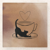 Purrfect Coasters Set: Coffee & Cats Glasuntersetzer (Vorderseite)