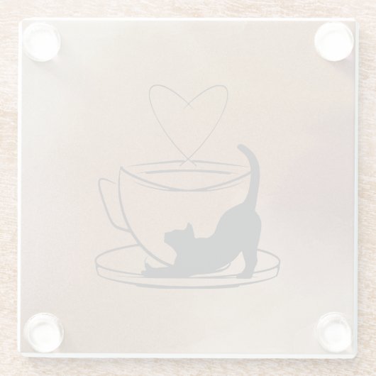 Purrfect Coasters Set: Coffee & Cats Glasuntersetzer (Rückseite)