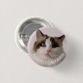 Purrfect Companion Custom Pet Photo Cat Lover Button (Vorne & Hinten)