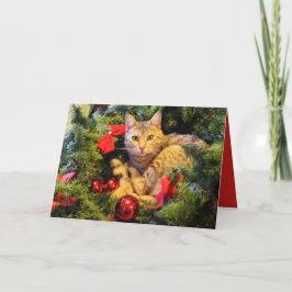 Purrfect Feiertags-Katzen-Weihnachtsgruß-Karte Feiertagskarte