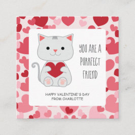 Purrfect Friend Cat Classroom Valentine Begleitkarte