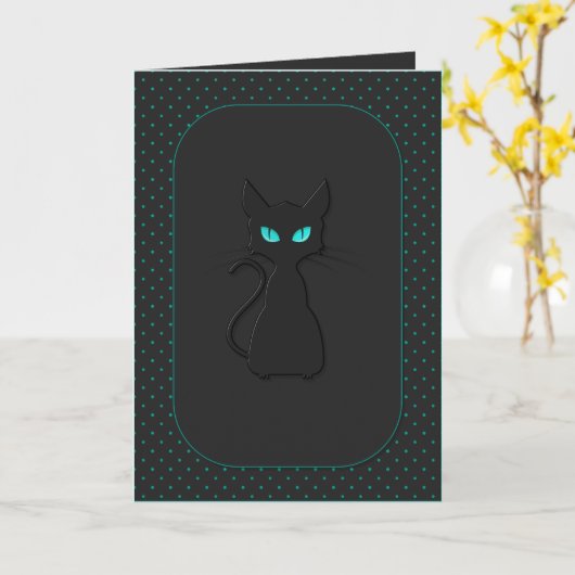 Purrfect Halloween Kitty Karte (Gelbe Blume)