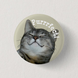 Purrfect Lächelnde Kätzin Button