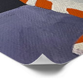 Purrfect Landing, Stripped Cat with a toy poster (Ecke)