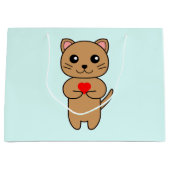 Purrfect Liebe Blue Große Geschenktüte (Vorderseite)