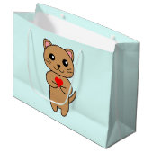 Purrfect Liebe Blue Große Geschenktüte (Vorderseite Schrägansicht)