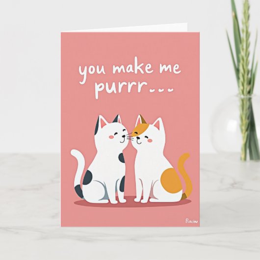 Purrfect Love Cute Cats Card Karte (Vorderseite)