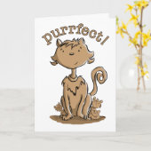 Purrfect Mamakatze und -kätzchen Karte (Gelbe Blume)