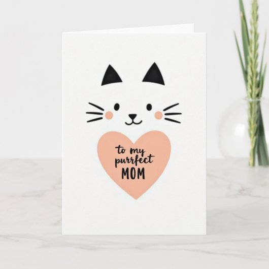 Purrfect Mom Love Cat Card Karte (Vorderseite)