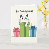Purrfect Mothers Day Gift Box Card Karte (Gelbe Blume)