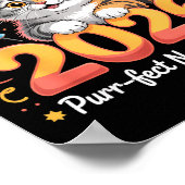 Purrfect New Year 2026 Cute Cat Fireworks Celebrat Poster (Ecke)