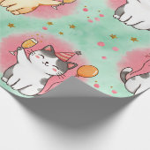 Purrfect Party Cats – Festive Celebration Pattern Geschenkpapier (Ecke)