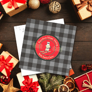 Purrfect-Slope Skifahren mit Santa Claws  Feiertagskarte