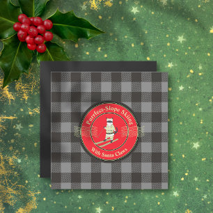 Purrfect-Slope Skifahren mit Santa Claws Magnetkar Magnetkarte