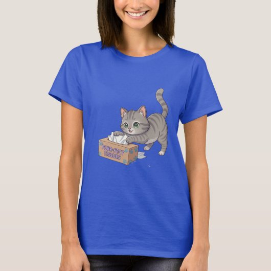 Purrfect Tissue Box Cat T-Shirt (Vorderseite)
