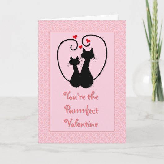 Purrfect Valentine Feiertagskarte (Vorderseite)