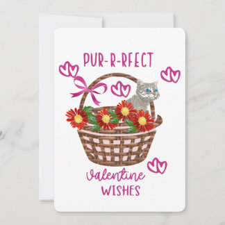 Purrfect Valentine Wishes Feiertagskarte