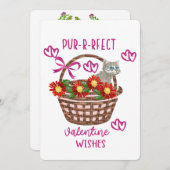 Purrfect Valentine Wishes  Feiertagskarte (Vorne/Hinten)