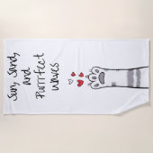 Purrfect Waves Pawesome Strandtuch (Vorderseite)